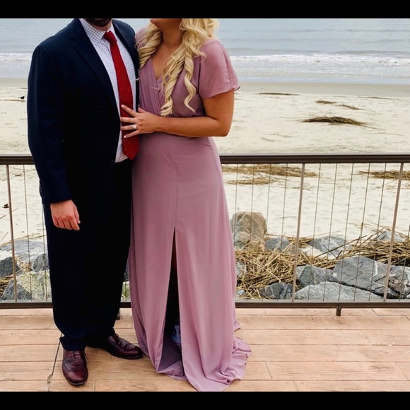 Designer Monique Lhuillier Lilac Bridesmaid dress - Picture 2 of 5